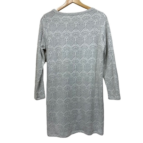 Jane + Delancey Gray and Cream Long Sleeve Dress, M - Picture 6 of 7